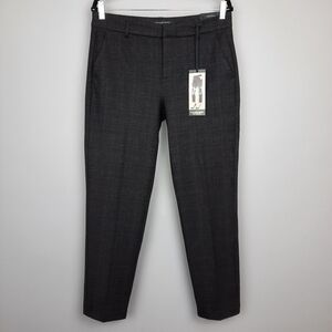 Liverpool Kelsey Straight Leg Ponte Knit Trousers Charcoal Brown Plaid size 8
